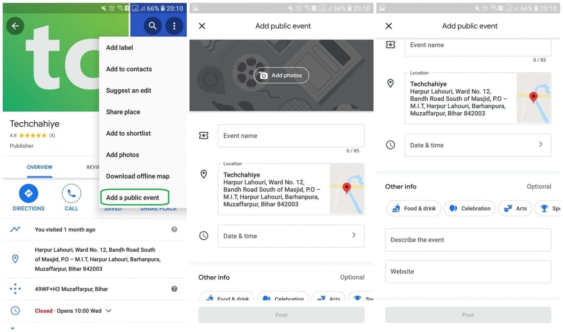 How to Add Public Events on Google Maps for Android?