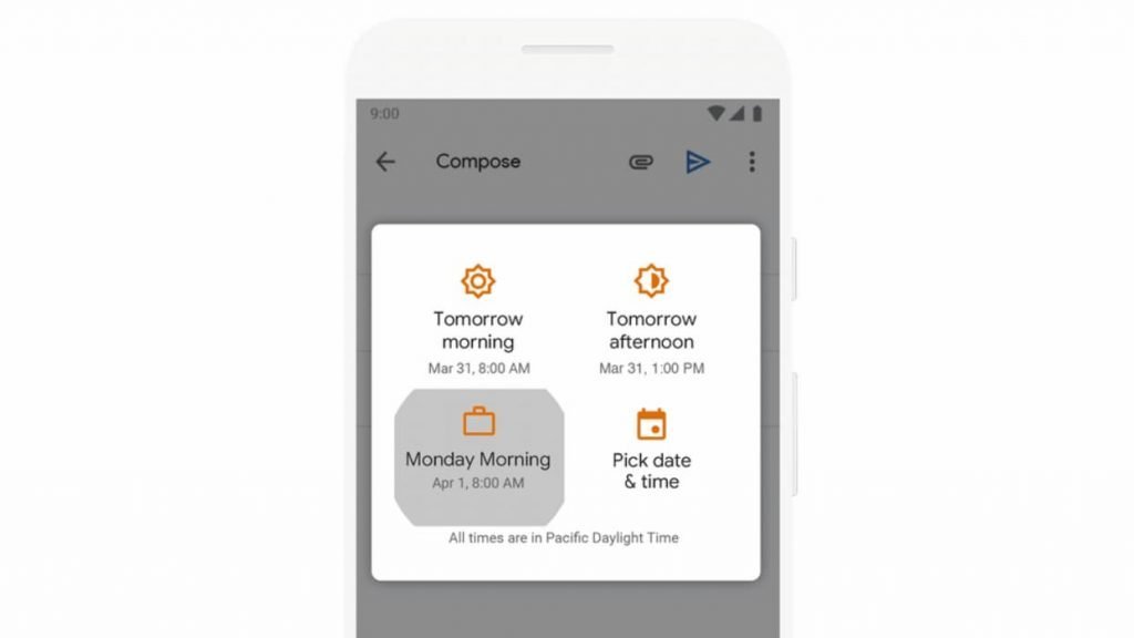 Gmail Email Scheduling Time Selection Window