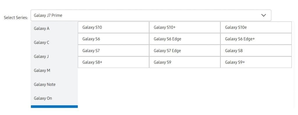 Samsung Galaxy Handsets for which Spare parts price available online