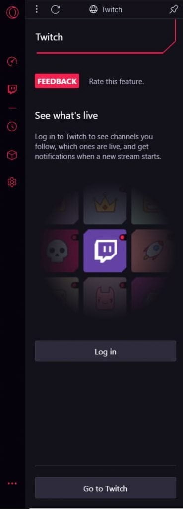 Opera GX Twitch Integration