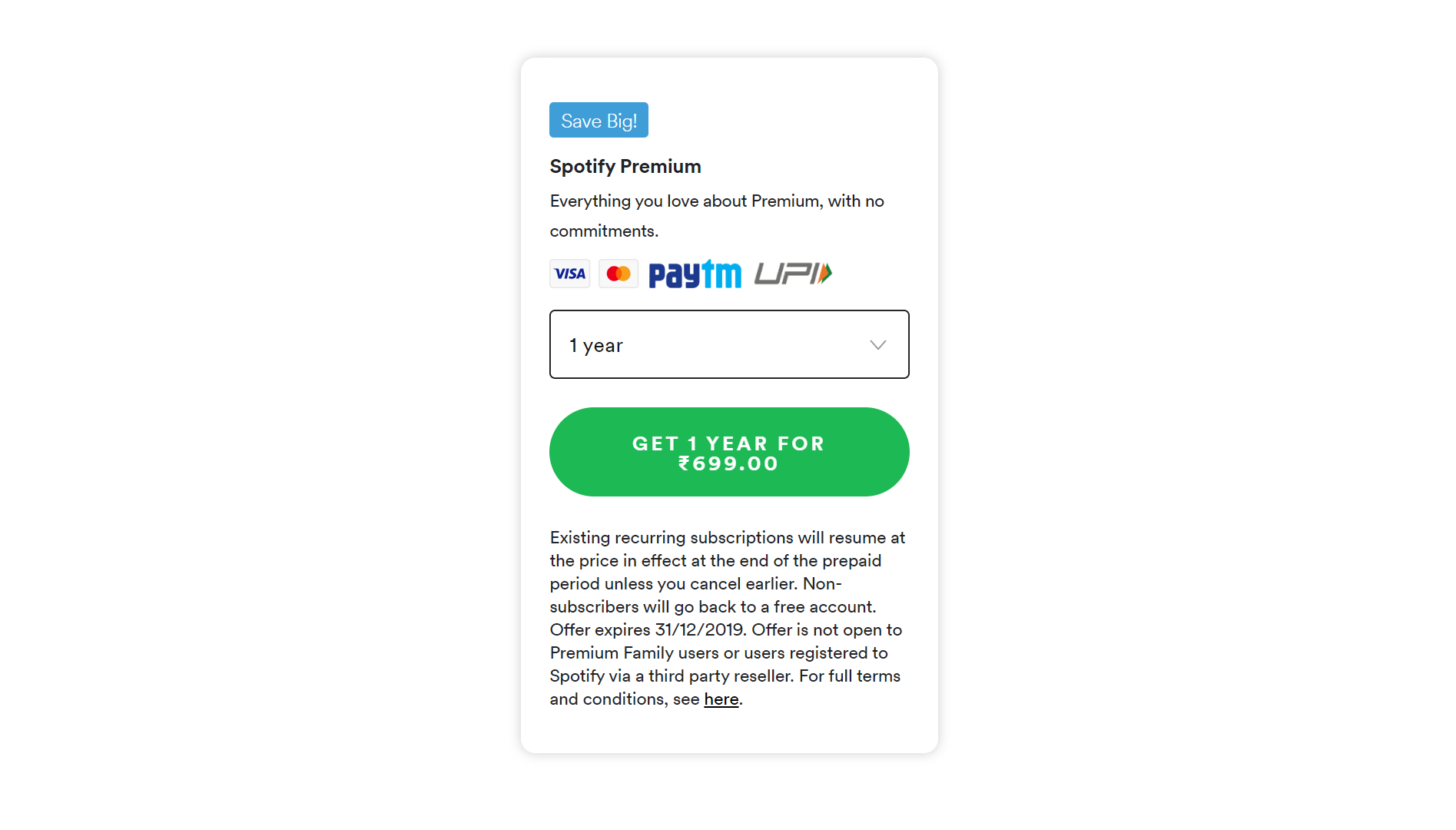 Spotify Premium Annual Plan Down to Rs. 699