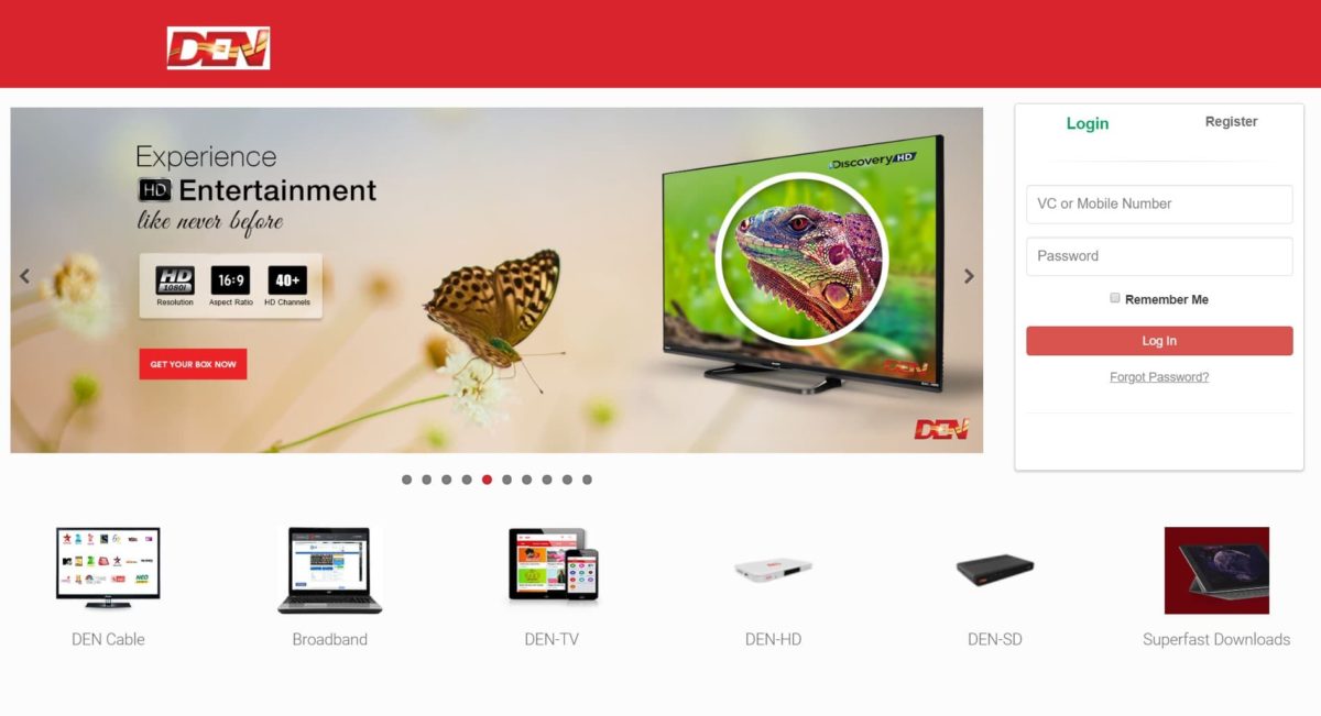 den cable recharge online