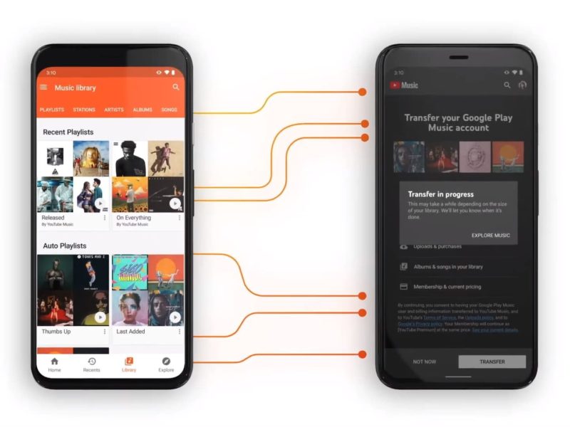 Easily transfer Google Play Music Content YouTube Music