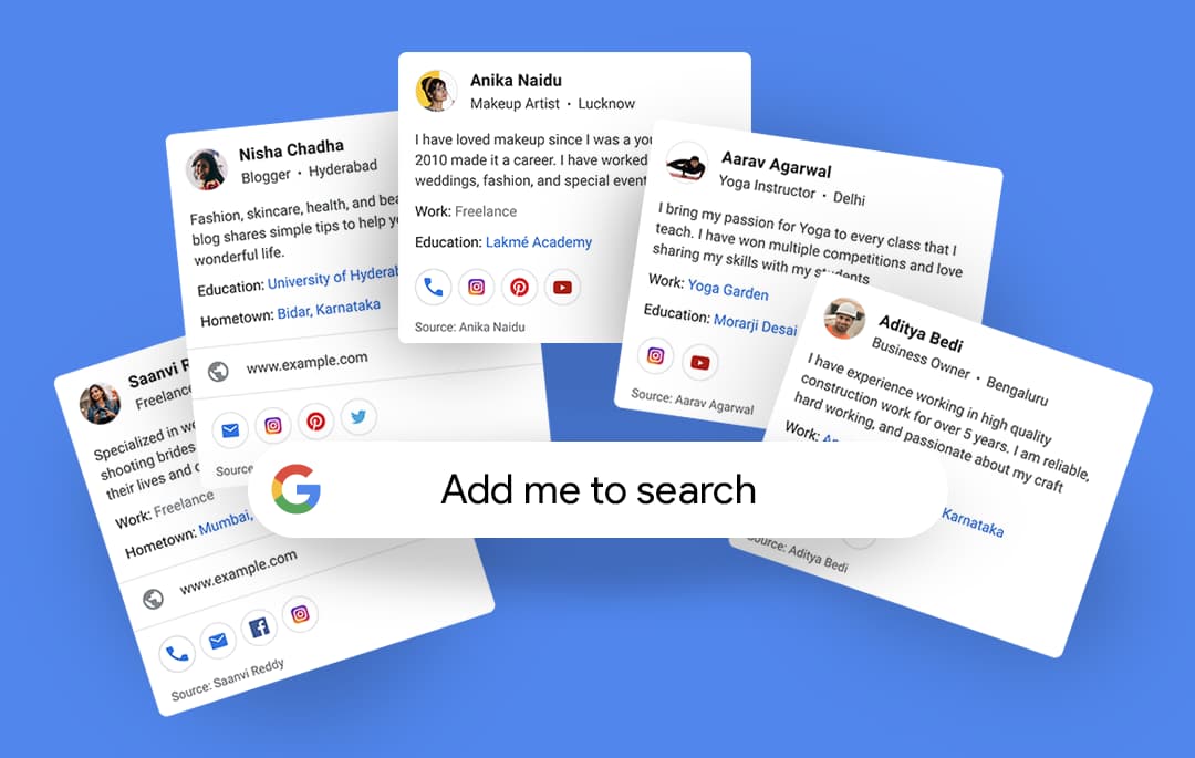 Google Search Launches People Cards a Virtual Visiting Cards in India