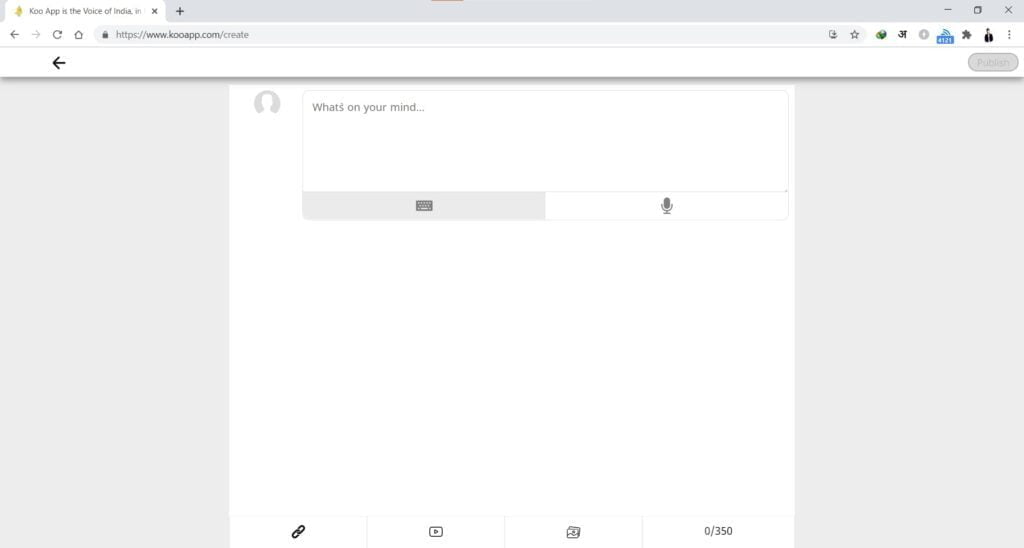 List of Contents Koo allows the user to Share