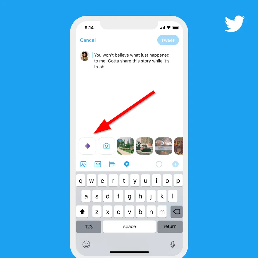 Open Tweet Composer Window for Voice Tweet Option