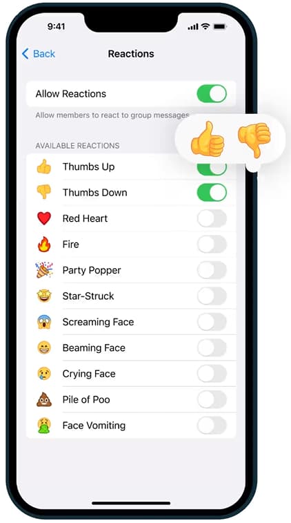 Controlling Message Reactions in Telegram Groups